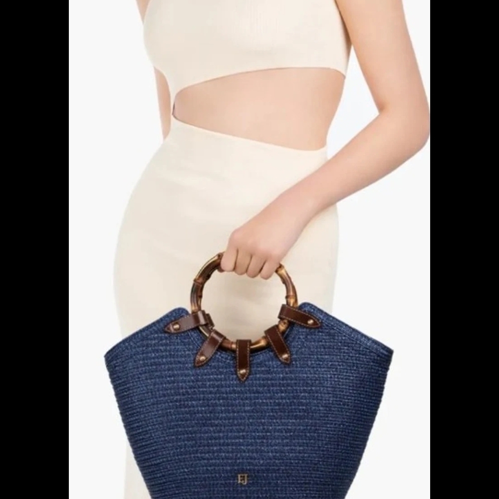 Eric Javits blue My Way II Bucket Tote Purse - Picture 3 of 11